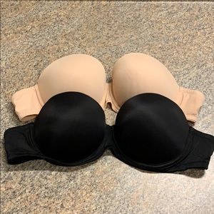 Victoria’s Secret Pink 2 strapless bras 32DD